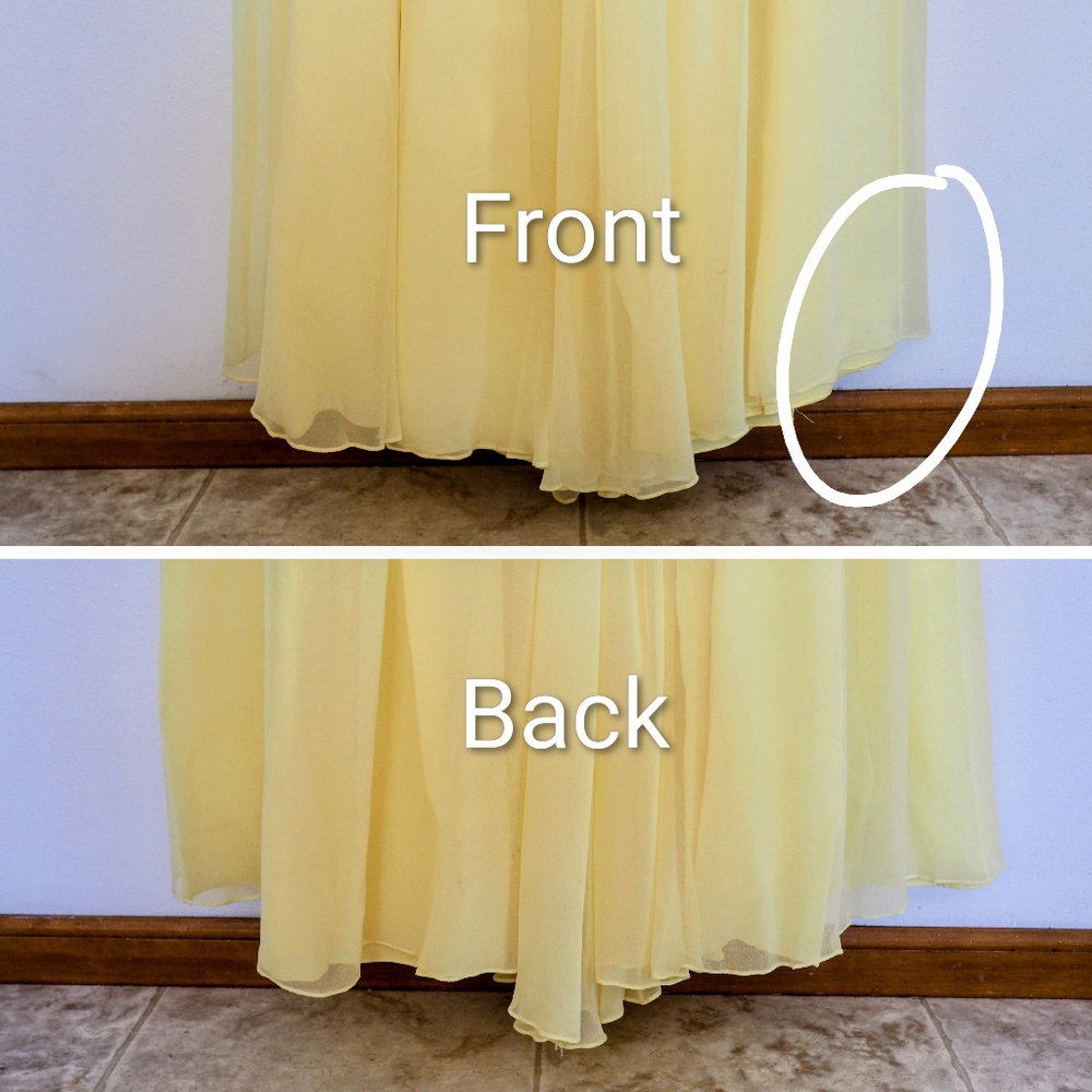 60s Vintage ILGWU Chiffon Jumpsuit Ultra Wide Leg Yellow Empire Corset Bodice - Picture 13 of 17